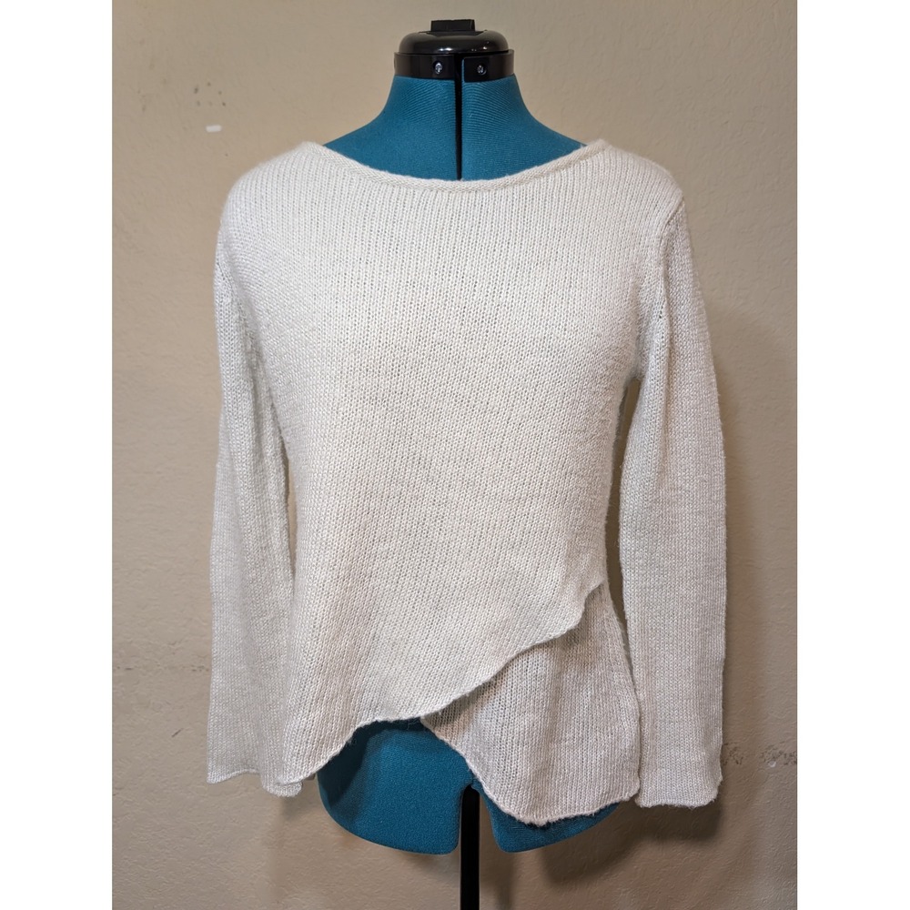 Wooden Ships Paola Buendia Mohair Wrap Sweater Womens XS/S Cream Asymmetrical